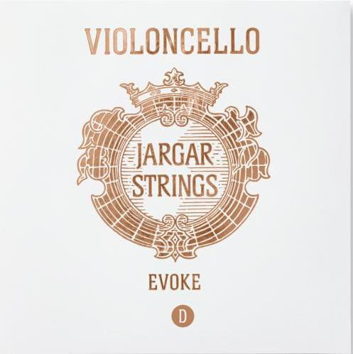 Jargar Evoke Cello D String package showing bronze logo