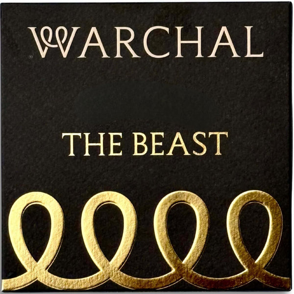 Warchal The Beast packaging, rich brown with gold lettering