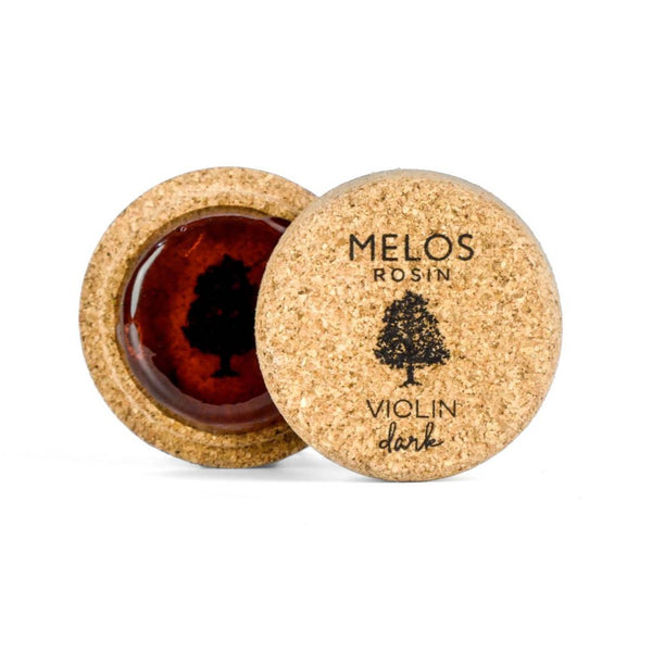 Melos Dark Violin Rosin with cork packaging
