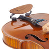 Close-up of a Pirastro  KorfkerSpring chinrest center-mounted on a violin on a white background