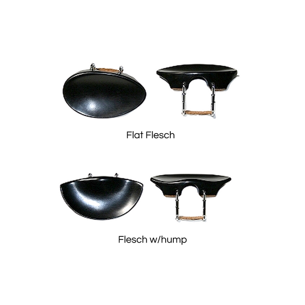 Flesch Violin Chinrest, flat & hump models compared