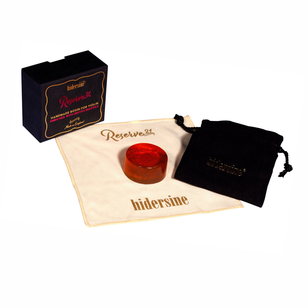 Hidersine Reserve-21 violin Rosin with box and velveteen bag