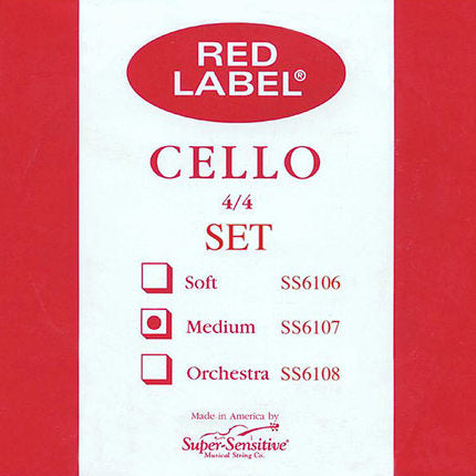 Super-Sensitive Red Label Cello Strings Closeout
