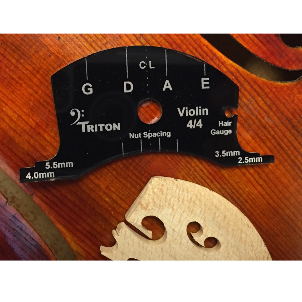 Violin Bridge Template, Triton 6-in-1 shown with markings