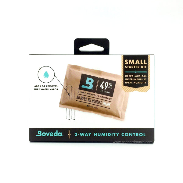 Boveda wood instrument humidifier for violin or viola starter Kit, front of package