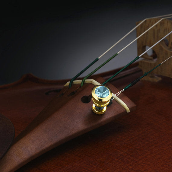 Luxitune violin string adjuster light turquoise solitaire