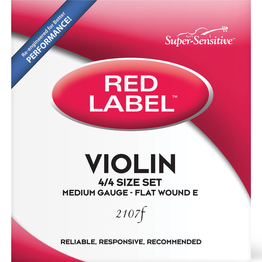 D'addario Red Label Violin Set w/flatwound E 2107f
