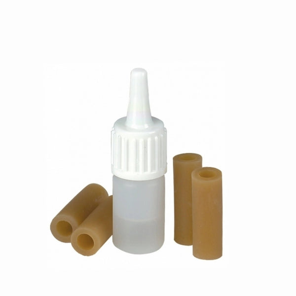Wolf rubber tip replacement kit for Shoulder Rests, shown 4 rubber tips plus lubricant